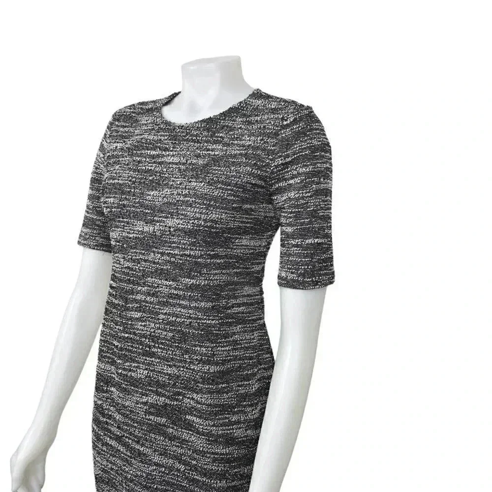 Banana  Republic Boucle Sheath Dress Size 6 Petite Black White - Picture 7 of 13